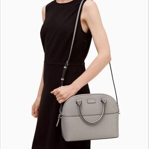 Kate Spade New York -Grove Street -Carli Satchel -Beige Leather Cross Body Purse